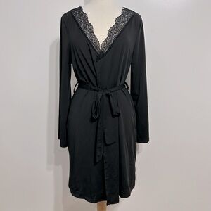 Black Lace Trim Robe